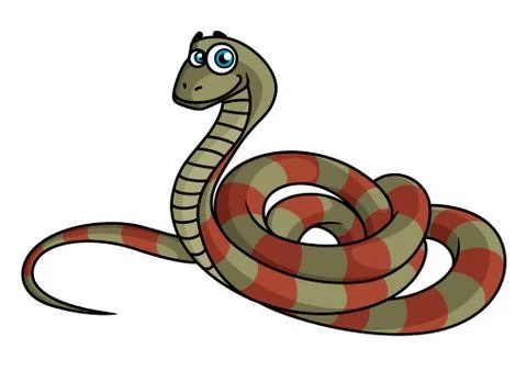 Cartoon striped snake Stockillustratie