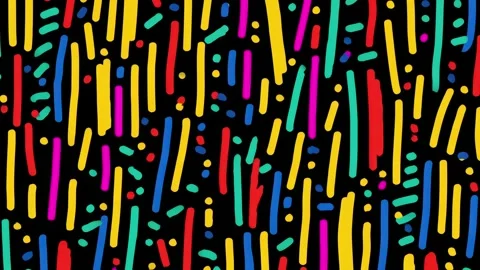 Cartoon strokes doodles abstract pattern grunge loop Stock Footage 315307600