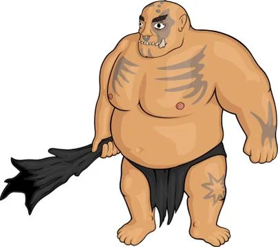 Cartoon strong Ogre Stock Illustration