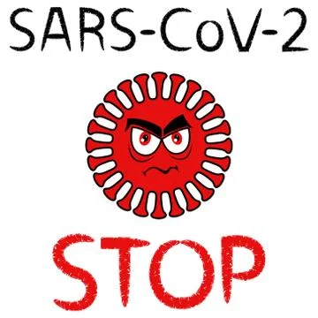 Cartoon structure of coronavirus Stock Illustration