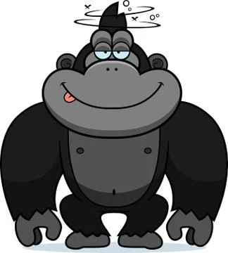 Cartoon stupid gorilla Stock Illustration