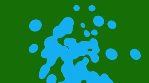 Cartoon Style 2D Water Splash Animation on Green Screen Stylized Liquid Vídeos de archivo 334672779