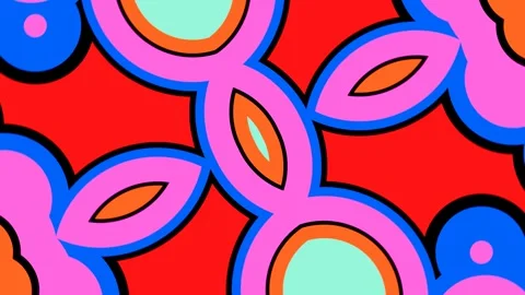 Cartoon style animated colorful pattern Stock Footage 277665381