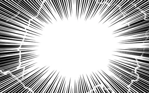 Cartoon-style background material: effect of concentrated lines and lightning Stock Illustration