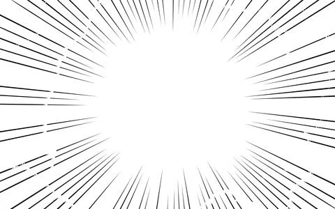 Cartoon-style background material: effect of concentrated lines and lightning Stock Illustration