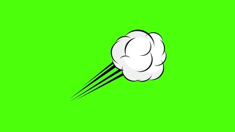 Cartoon-style cloud with motion lines Stock Footage 341745355