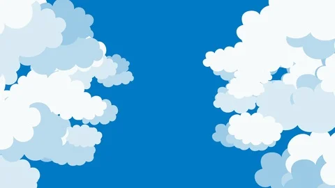Cartoon style Clouds animation - Depth Stock Footage 120017639