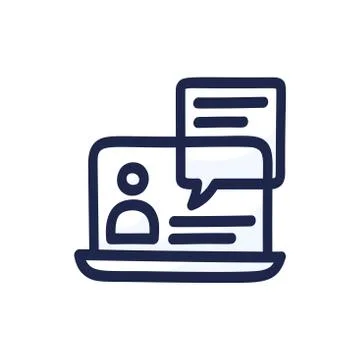 Cartoon style doodle of notebook with chat conversation. Hand drawn vector il Stock Illustration