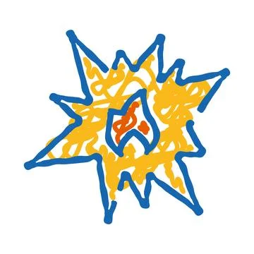 Cartoon style explosion with fire and star shape イラスト素材