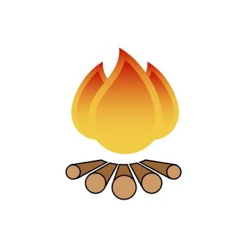 Cartoon style fire sign vector illustration isolated on white background. 스톡 일러스트