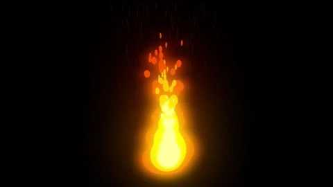 Cartoon Style glowing 2D Fire Flame Animation on Black Background Vídeos de archivo 333624850
