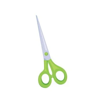 Cartoon style green scissors Stock Illustration