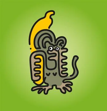 Cartoon style illustration of monkey. Stock Illustration