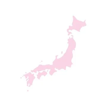 Cartoon Style Japan Map Vector Illustration Stock Illustration