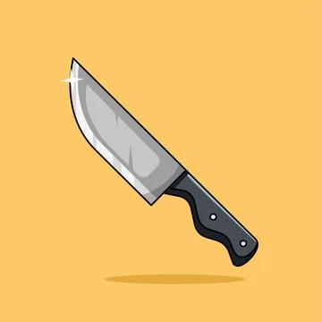 Cartoon Style Kitchen Knife Vector Stockillustratie