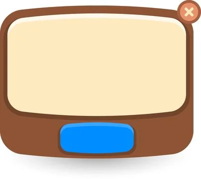 Cartoon Style Message Box with Close Icon and Button Illustrazione stock