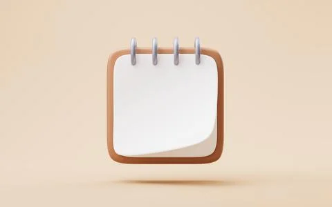 Cartoon style office sticky note, 3d rendering. Stock Illustration