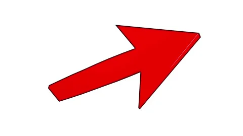 Cartoon style red Pointer on white bg able to loop endless Stock Footage 281320401