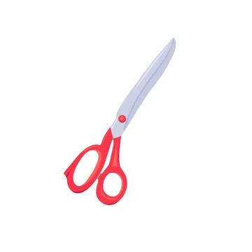 Cartoon style red scissors Stock Illustration