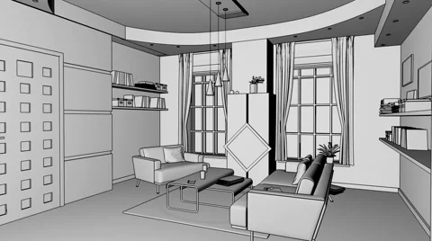Cartoon style room Stock Footage 43261264