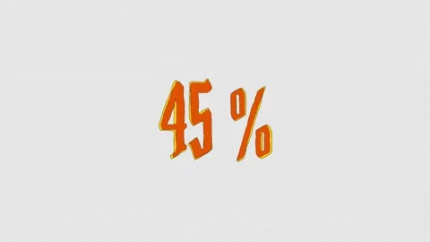 A cartoon style scribble text animation of the number forty five and percent Stock Footage 318765498
