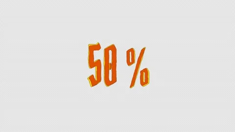 A cartoon style scribble text animation of the number fifty and percent Stock Footage 318765500
