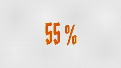 A cartoon style scribble text animation of the number fifty five and percent Stock Footage 318765538