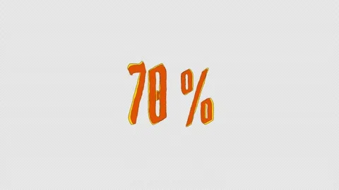 A cartoon style scribble text animation of the number seventy and percent Stock Footage 318765991