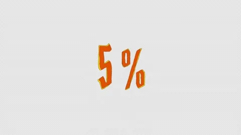 A cartoon style scribble text animation of the number five and percent Stock Footage 318766945