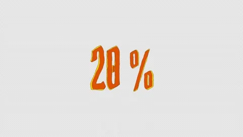 A cartoon style scribble text animation of the number twenty and percent Stock Footage 318766997
