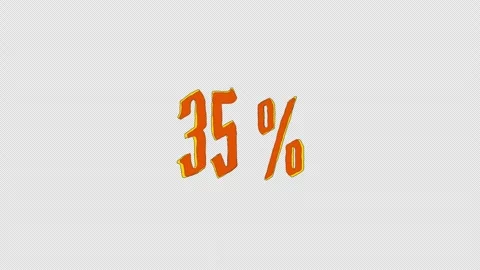A cartoon style scribble text animation of the number thirty five and percent Stock Footage 318767476