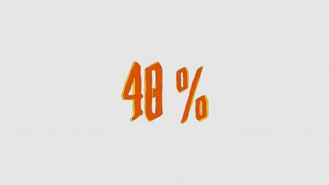 A cartoon style scribble text animation of the number forty and percent Stock Footage 318767543