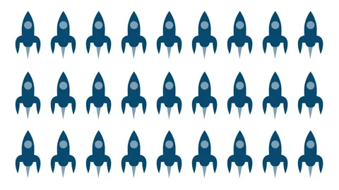 Cartoon style seamless pattern background with rockets in 4k video. 库存影片 146947876