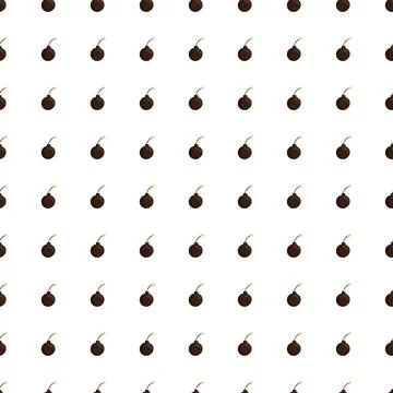 Cartoon style seamless weapon pattern with little brown bomb shapes. Isolated Stock Illustration