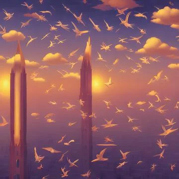Cartoon style sky with cloud, and other details 库存插图