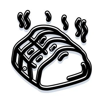 Cartoon style warm baked bread loaf icon Stock Illustration