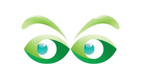 Cartoon styled eyes, looking in various directions. Animated video Video stock 294677030