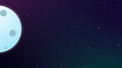 Cartoon Stylized Space Scene with Moon and Comet Stock-Footage 318589631