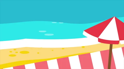 Cartoon Summer Beach Animation Stock Footage 281452272