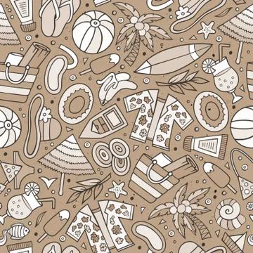 Cartoon summer time seamless pattern イラスト素材