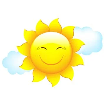 Cartoon sun and cloud Stock Illustration