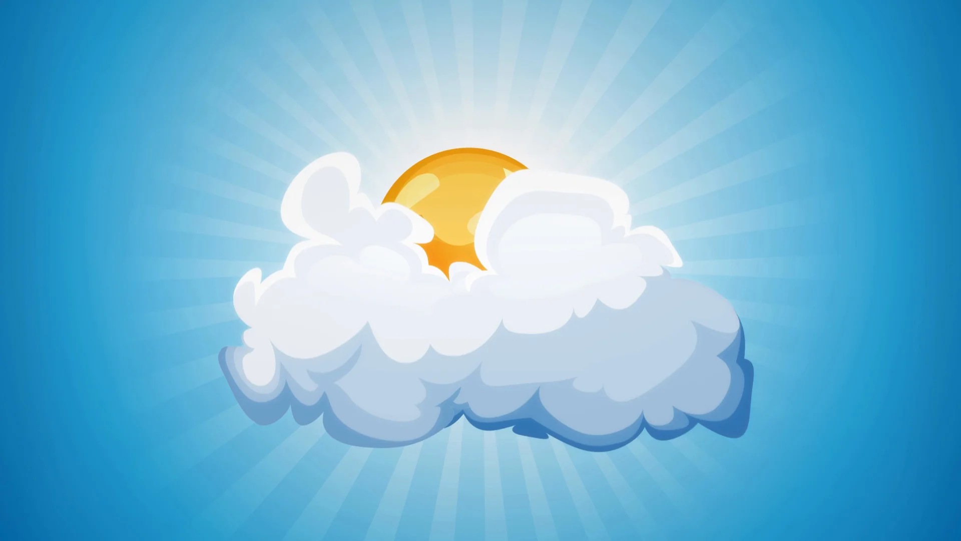 sun animation with clouds
