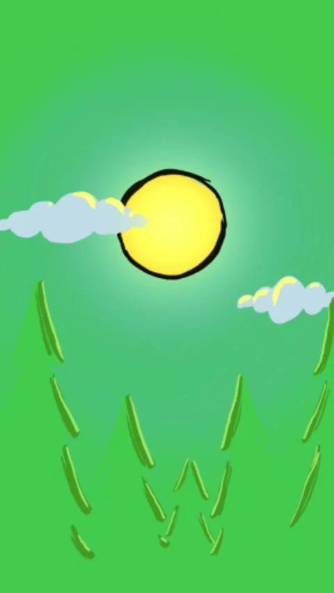 Cartoon Sun and Clouds Vertical Green Screen Video Overlay Stock Footage 344767578