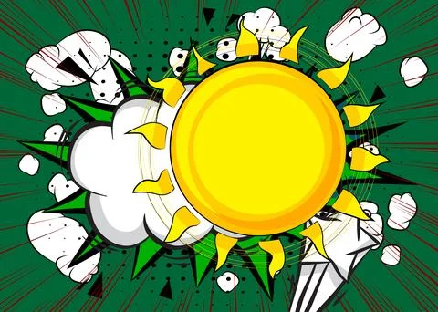 Cartoon Sun, comic book Summer. Retro vector comics pop art design. Illustrazione stock