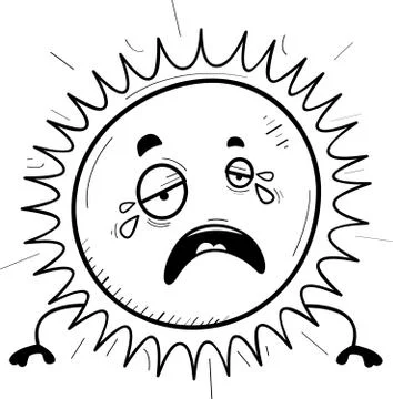 Cartoon Sun Crying Stock Illustration