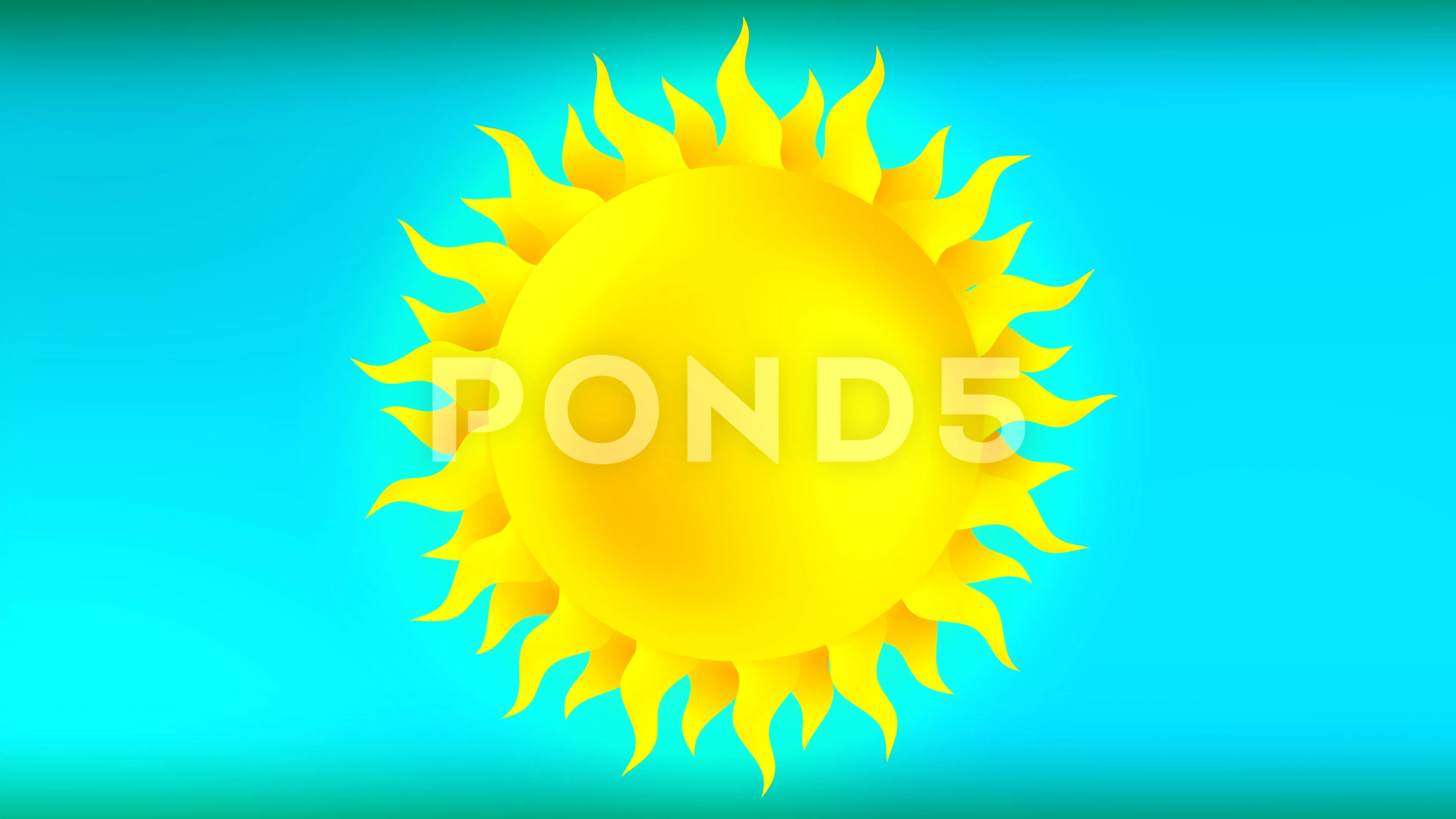 Cartoon sun with dynamic rays animation | Stock Video | Pond5