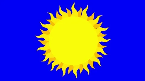 Cartoon sun with dynamic rays flat animation version isolated Stock Footage 228496842