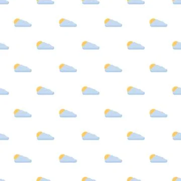 Cartoon sun hiding behind clouds seamless pattern 스톡 일러스트