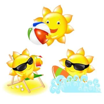 Cartoon sun Stock Illustration