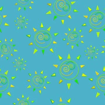 Cartoon sun seamless pattern illustration circle symbol 스톡 일러스트